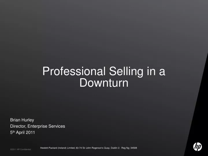 Market Downturn: A Case Study Of Professional Selling And Retail Buying Market Downturn: A Case Study Of Professional Selling And Retail Buying